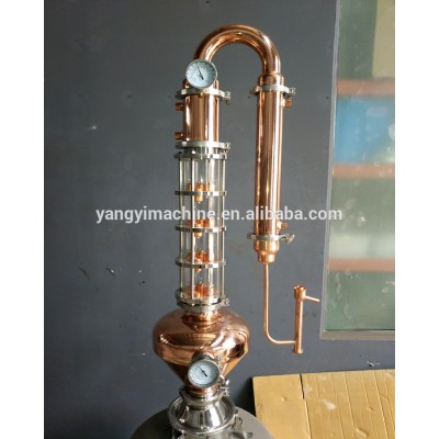 30L 50L 100L 200L Copper Distillation Equipment Moonshine Distiller Distillery With Glass Column Whiskey helmet